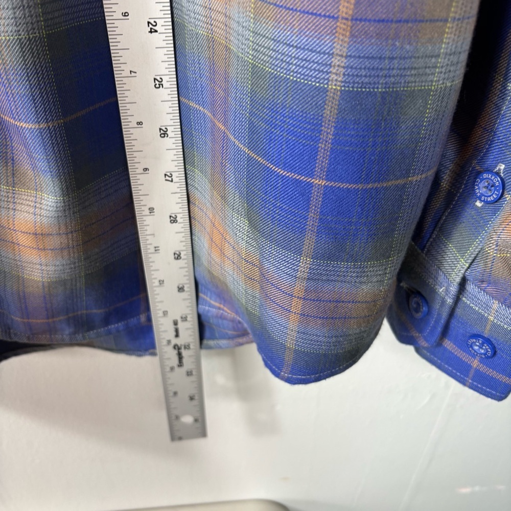 Dixxon Flannel Clark Street Blue Plaid Men’s SZ XL Pearl Snap Long Sleeve Pocket - Picture 14 of 15